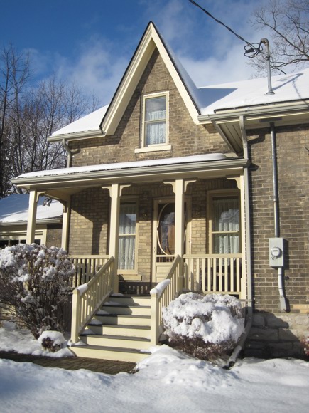 Yellow brick Vernacular style house